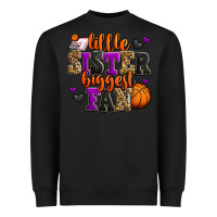 Black little sister biggest fan basketball Heavyweight Sweatshirt - Jasminsmagicworld
