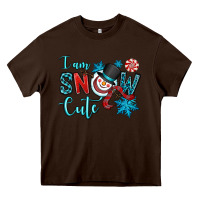 Chocolate Brown i am snow cute Heavy Core Tee - OliviaCreatesArt