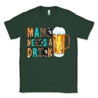 Sports Green Mama Needs a Drink Classic Tee - CowCowDesign