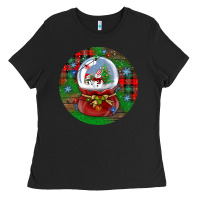 Snow Globe Christmas Ornament Ladies Tee | Teevron