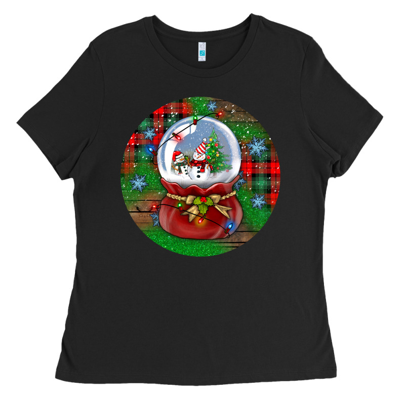 Snow Globe Christmas Ornament Ladies Tee by BundleAndBundleShop | Teevron