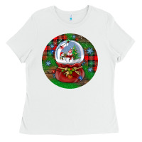 White snow globe christmas ornament Ladies Tee - BundleAndBundleShop