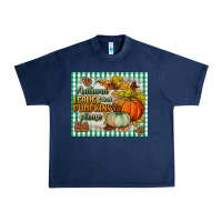 Navy autumn leaves and pumpkins please mouse pad Urban Heavy Tee - BundleAndBundleShop