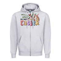 Heather Grey My First Easter Bunny Zipper Hoodie - RanaPortraitStore