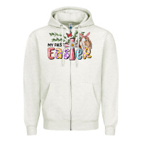 Oatmeal Heather My First Easter Bunny Zipper Hoodie - RanaPortraitStore