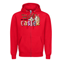 Red My First Easter Bunny Zipper Hoodie - RanaPortraitStore