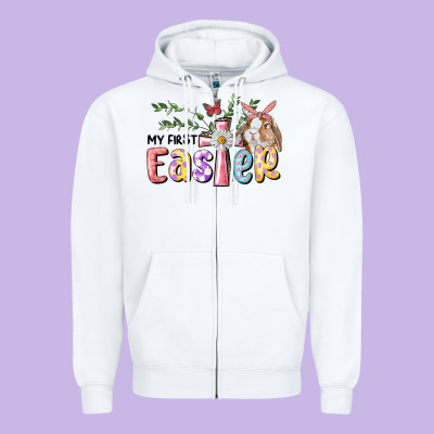 My First Easter Bunny Zipper Hoodie Designed By Ranaportraitstore