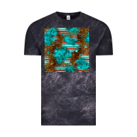 Cloud Black turquoise serape leopard seamless pattern Vintage Tee - BundleAndBundleShop
