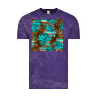 Cloud Purple turquoise serape leopard seamless pattern Vintage Tee - BundleAndBundleShop