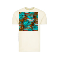 Vintage Arctic turquoise serape leopard seamless pattern Vintage Tee - BundleAndBundleShop