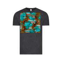 Vintage Black turquoise serape leopard seamless pattern Vintage Tee - BundleAndBundleShop