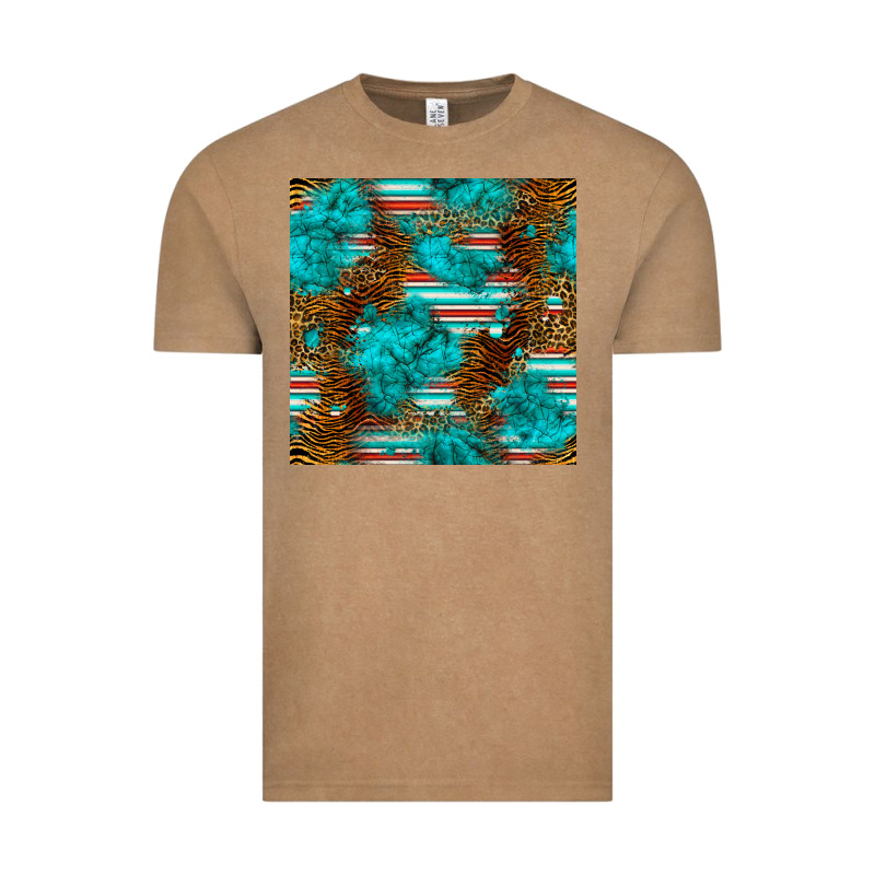 Turquoise Serape Leopard Seamless Pattern Vintage Tee by BundleAndBundleShop | Teevron