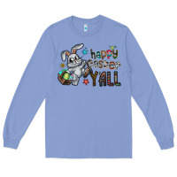 Colony Blue Happy Easter Y'all Long Sleeve Tee - CowhideDigitalArt