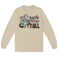 Mushroom Happy Easter Y'all Long Sleeve Tee - CowhideDigitalArt