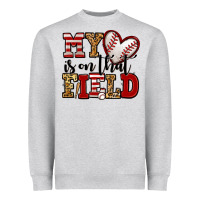 Heather Grey my heart is on that field baseball Heavyweight Sweatshirt - Jasminsmagicworld