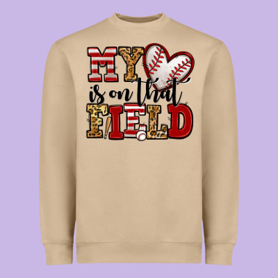 My Heart Is On That Field Baseball Heavyweight Sweatshirt Designed By Jasminsmagicworld