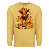 Antique Gold Fall Autumn heifer pumpkin Premium Sweatshirt - RanaPortraitStore