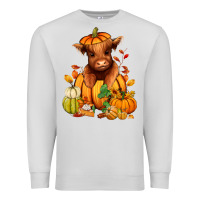 Dove Grey Fall Autumn heifer pumpkin Premium Sweatshirt - RanaPortraitStore