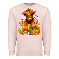 Pale Pink Fall Autumn heifer pumpkin Premium Sweatshirt - RanaPortraitStore