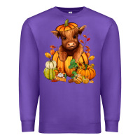 Purple Fall Autumn heifer pumpkin Premium Sweatshirt - RanaPortraitStore