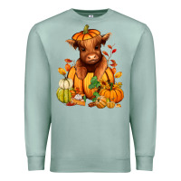 Seafoam Fall Autumn heifer pumpkin Premium Sweatshirt - RanaPortraitStore