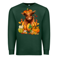 Sports Green Fall Autumn heifer pumpkin Premium Sweatshirt - RanaPortraitStore