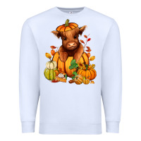 White Fall Autumn heifer pumpkin Premium Sweatshirt - RanaPortraitStore