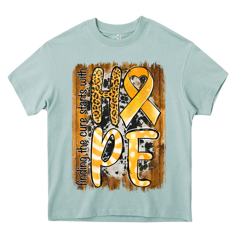 Finding The Cure Starts With Hope Childhood Cancer Awareness  With Bac Heavy Core Tee by Jasminsmagicworld | Teevron