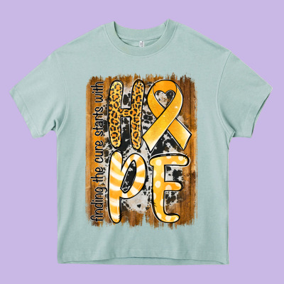 Finding The Cure Starts With Hope Childhood Cancer Awareness  With Bac Heavy Core Tee Designed By Jasminsmagicworld