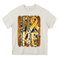 Cream finding the cure starts with hope childhood cancer awareness  with bac Heavy Core Tee - Jasminsmagicworld