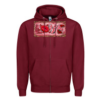 Burgundy Pink Love Kiss Valentine's Day Zipper Hoodie - RanaPortraitStore