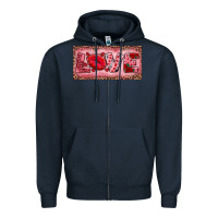 Navy Pink Love Kiss Valentine's Day Zipper Hoodie - RanaPortraitStore