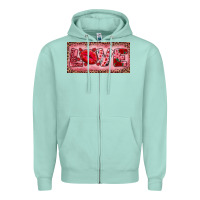 Seafoam Pink Love Kiss Valentine's Day Zipper Hoodie - RanaPortraitStore