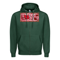 Sports Green Pink Love Kiss Valentine's Day Zipper Hoodie - RanaPortraitStore