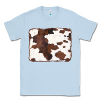 Dusty Blue Brown Cowhide Background Classic Tee - CowCowDesign