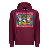 Burgundy mexican hanging with my gnomigos Premium Hoodie - Artiststas