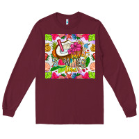 Burgundy summer time Long Sleeve Tee - CowhideDigitalArt