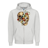 Dove Grey nature skull Zipper Hoodie - RanaPortraitStore