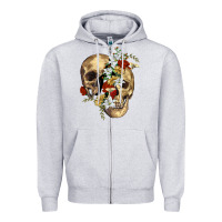 Heather Grey nature skull Zipper Hoodie - RanaPortraitStore