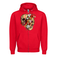 Red nature skull Zipper Hoodie - RanaPortraitStore