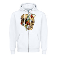 White nature skull Zipper Hoodie - RanaPortraitStore