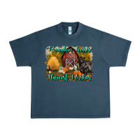Midnight Navy pumpkin kisses harvest wishes Urban Heavy Tee - BundleAndBundleShop