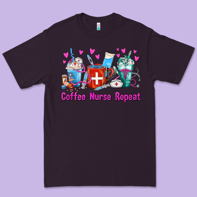 Coffee Nurse Repeat Nurse Coffee Cups Premium Tee Designed By Fadigitalartstudio