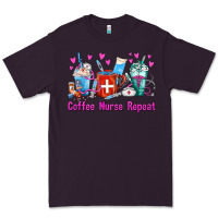 Plum Coffee Nurse Repeat Nurse Coffee Cups Premium Tee - FaDigitalArtStudio