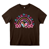 Chocolate Brown valentine's day rainbow heart olivia Heavy Core Tee - OliviaCreatesArt