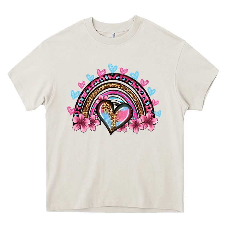 Valentine's Day Rainbow Heart Olivia Heavy Core Tee by OliviaCreatesArt | Teevron