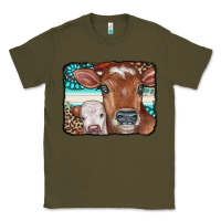 Army Green Cows Serape Leopard Gemstone Classic Tee - CowCowDesign