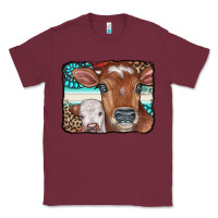 Burgundy Cows Serape Leopard Gemstone Classic Tee - CowCowDesign