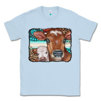 Dusty Blue Cows Serape Leopard Gemstone Classic Tee - CowCowDesign