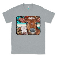 Heather Grey Cows Serape Leopard Gemstone Classic Tee - CowCowDesign